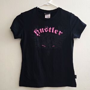Medium Black T-Shirt with Pink‎ Graphic
